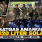 Satgas Yonarhanud 14/PWY amankan 1.820 liter solar dalam dua dugaan upaya penyelundupan di perbatasan RI–Timor Leste, Kabupaten Belu, NTT.