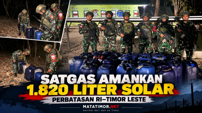 Satgas Yonarhanud 14/PWY amankan 1.820 liter solar dalam dua dugaan upaya penyelundupan di perbatasan RI–Timor Leste, Kabupaten Belu, NTT.